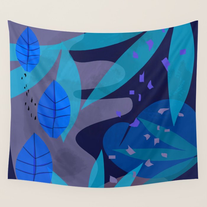 Botanika 6 Blue Wall Tapestry Gallery Image 1