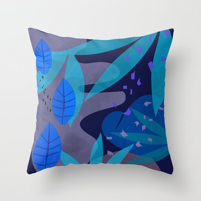Botanika 6 Blue Throw Pillow Gallery Image 6