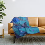 Botanika 6 Blue Throw Blanket Gallery Image 1