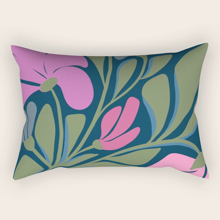Fleurs de la Lune - Flowers of the Moon Rectangular Pillow Gallery Image 1