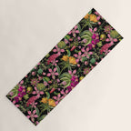 Tropical Bloom Serenade Exotic Floral Pattern Vintage Botanical Vibes Black Yoga Mat Gallery Image 1