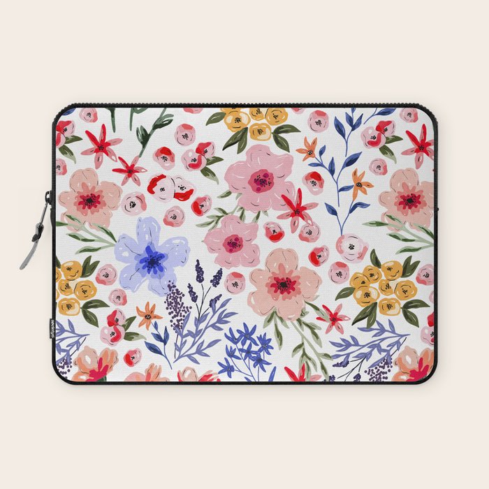 Simple colorful flowery meadow Laptop Sleeve Gallery Image 1