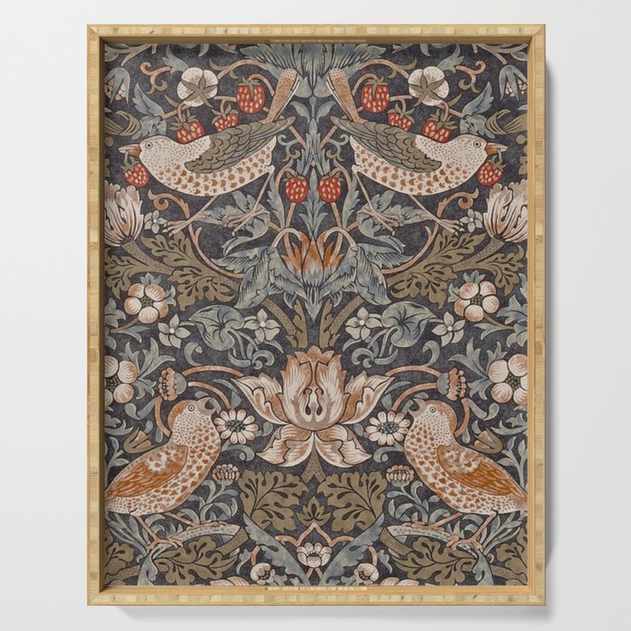 Strawberry thief, William Morris  Serving Tray Gallery Image 1
