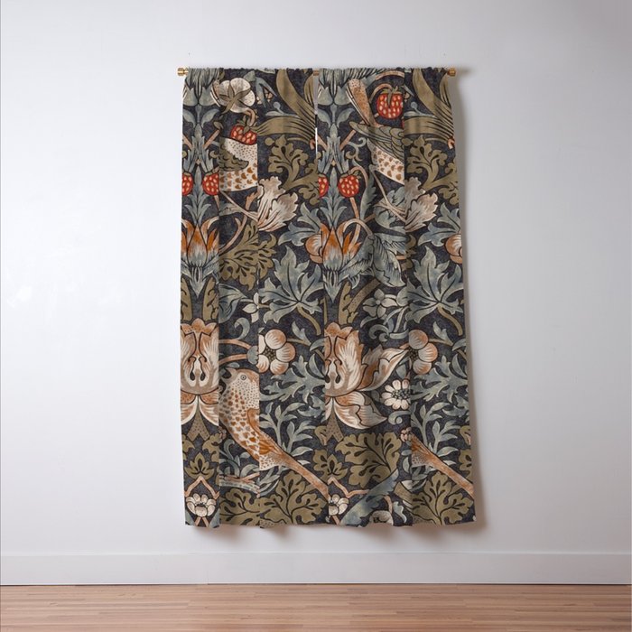 Strawberry thief, William Morris  Window Curtain Gallery Image 3