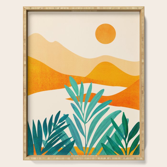 Alpine Sunset Abstract Landscape Series Serving Tray Gallery Image 1