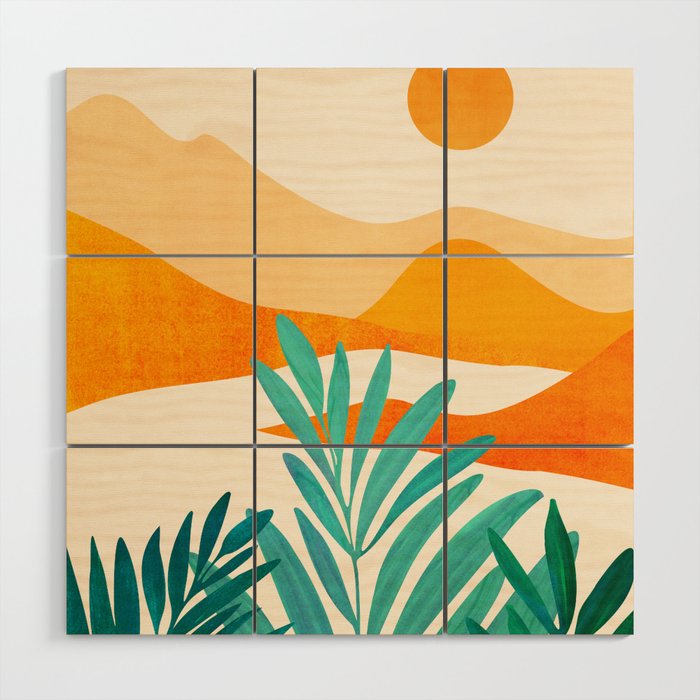 Alpine Sunset Abstract Landscape Series Wood Wall Art Gallery Image 1