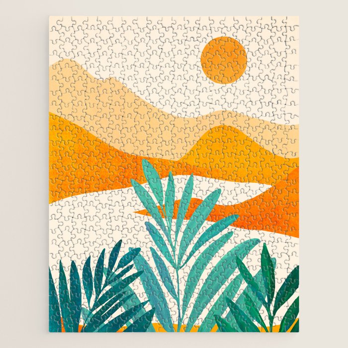 Alpine Sunset Abstract Landscape Series Jigsaw Puzzle