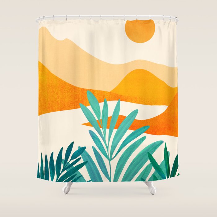 Alpine Sunset Abstract Landscape Series Shower Curtain Gallery Image 1