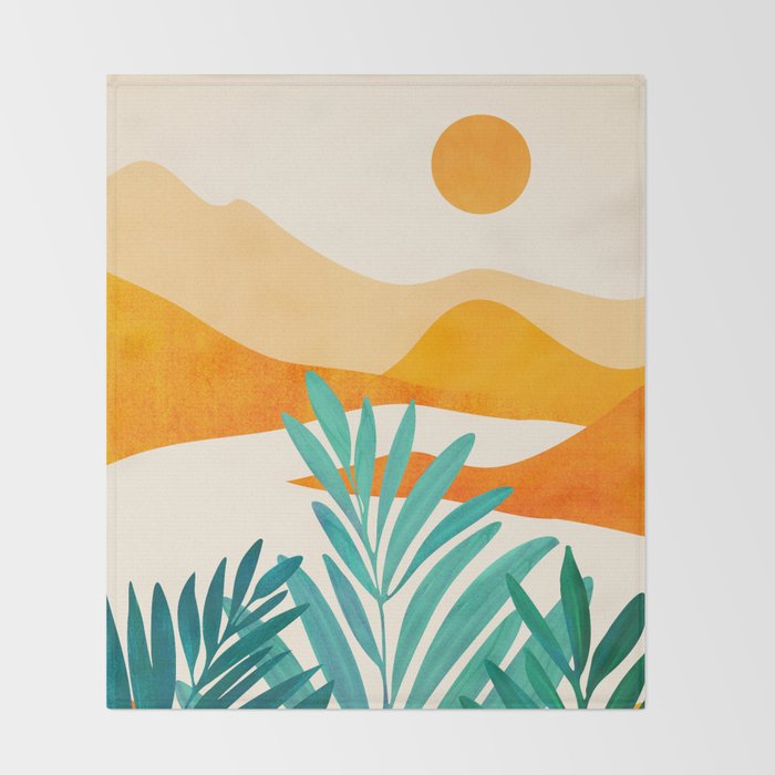 Alpine Sunset Abstract Landscape Series Throw Blanket Gallery Image 2