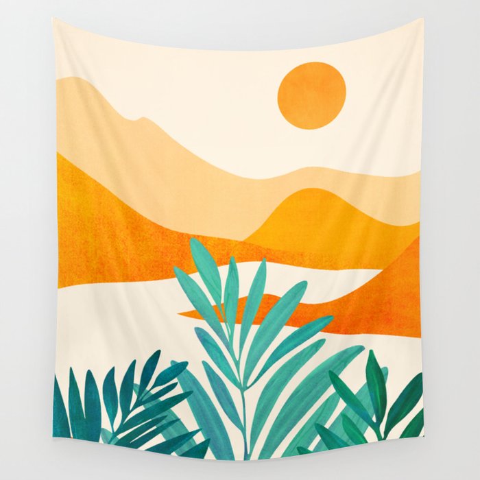 Alpine Sunset Abstract Landscape Series Wall Tapestry Gallery Image 4