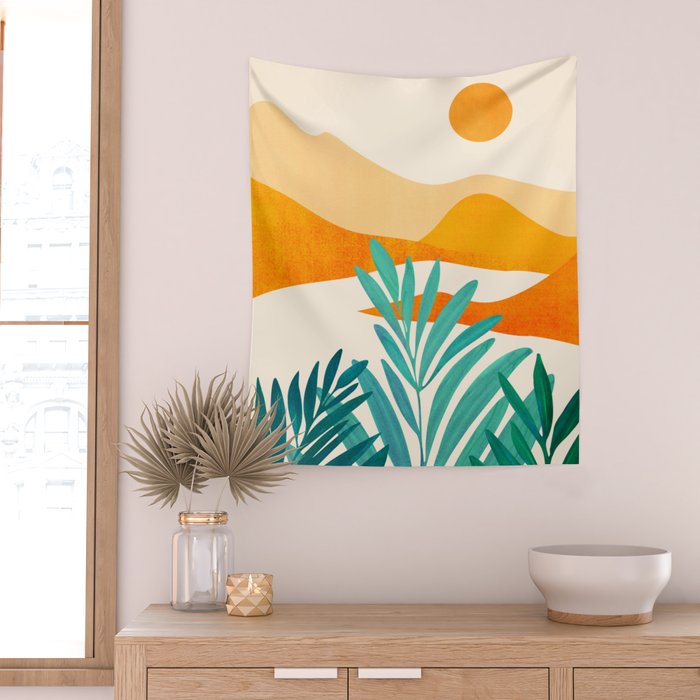 Alpine Sunset Abstract Landscape Series Wall Tapestry Gallery Image 2