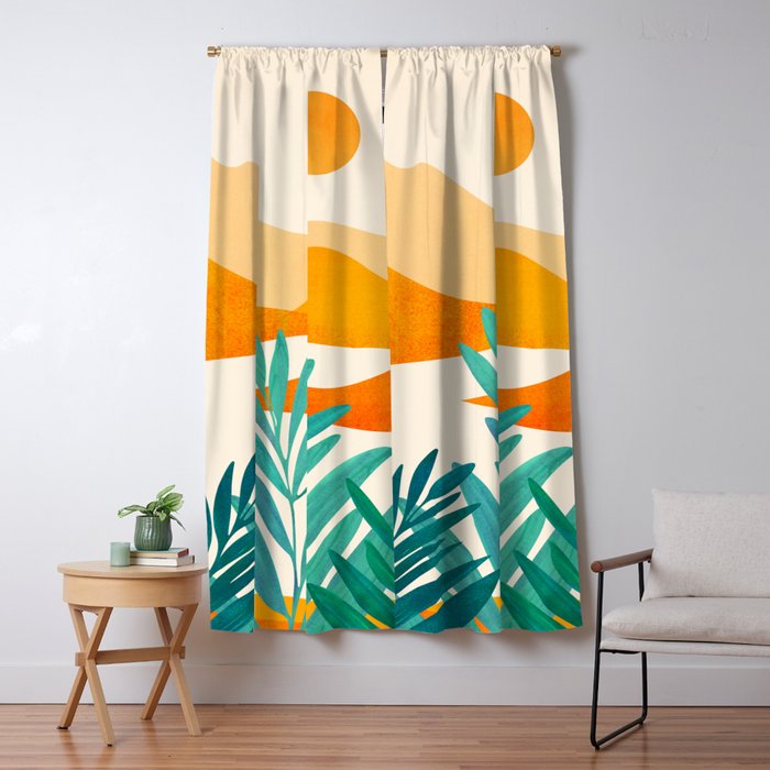 Alpine Sunset Abstract Landscape Series Window Curtain Gallery Image 1