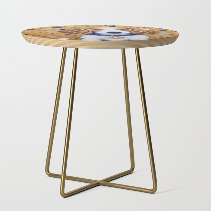 Gustav Klimt Style Puppy Dog with Blue Collar Side Table Gallery Image 1