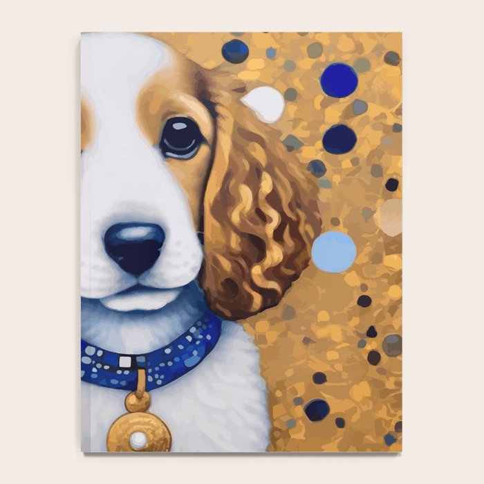 Gustav Klimt Style Puppy Dog with Blue Collar Notebook Gallery Image 4