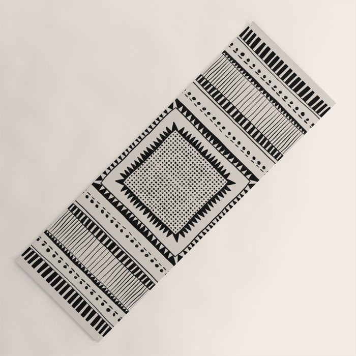 Black & White Symmetrical Pattern #2 Yoga Mat Gallery Image 1