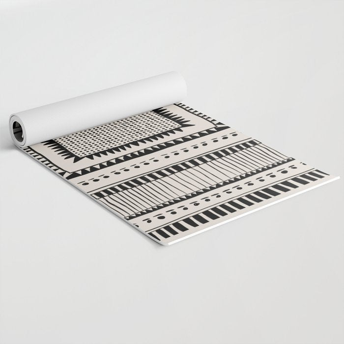 Black & White Symmetrical Pattern #2 Yoga Mat Gallery Image 2