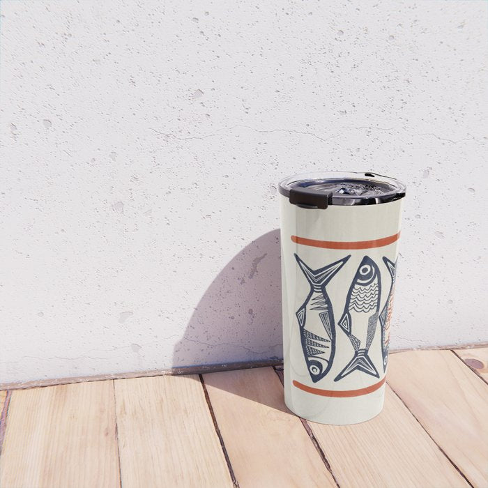 Le Sardine Retro Inspired Art Print Travel Mug Gallery Image 4