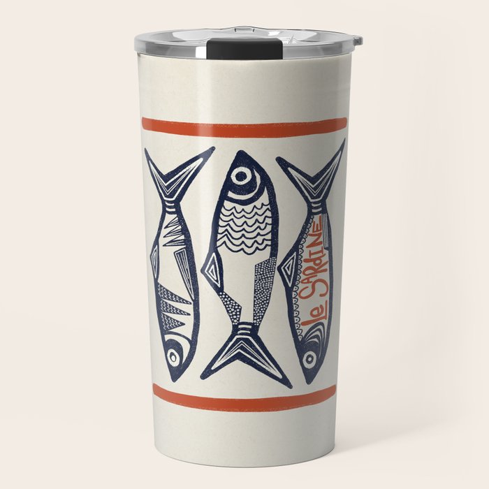 Le Sardine Retro Inspired Art Print Travel Mug Gallery Image 1