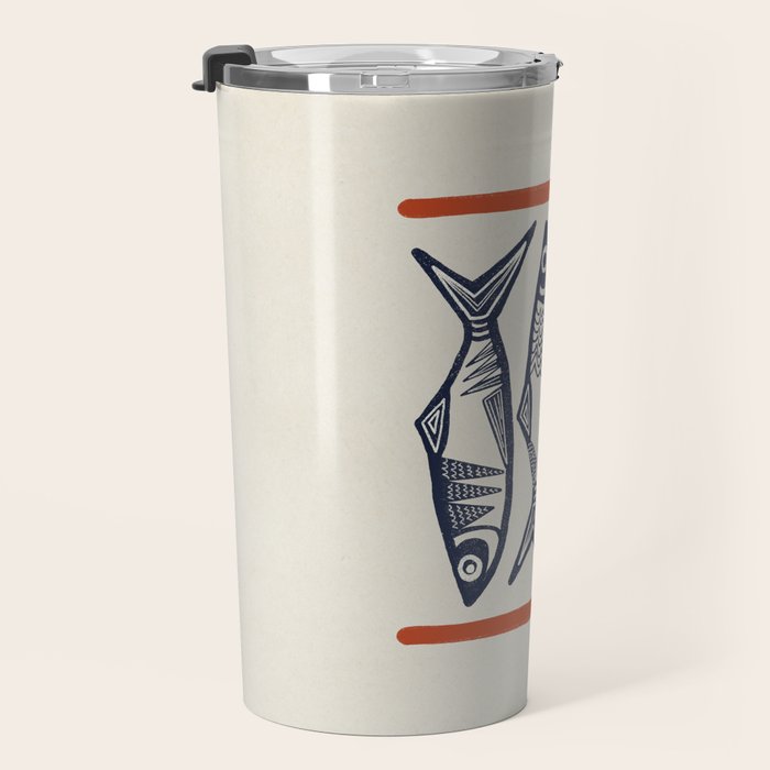 Le Sardine Retro Inspired Art Print Travel Mug Gallery Image 3