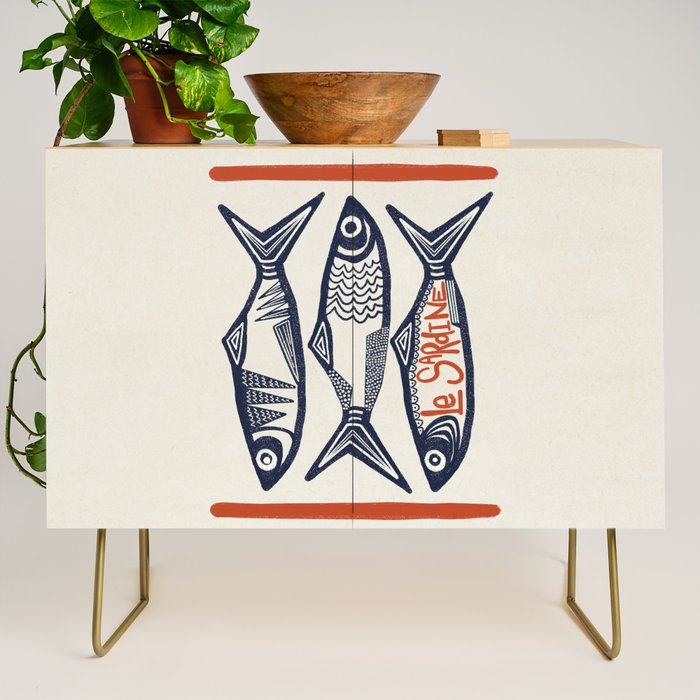 Le Sardine Retro Inspired Art Print Credenza Gallery Image 1