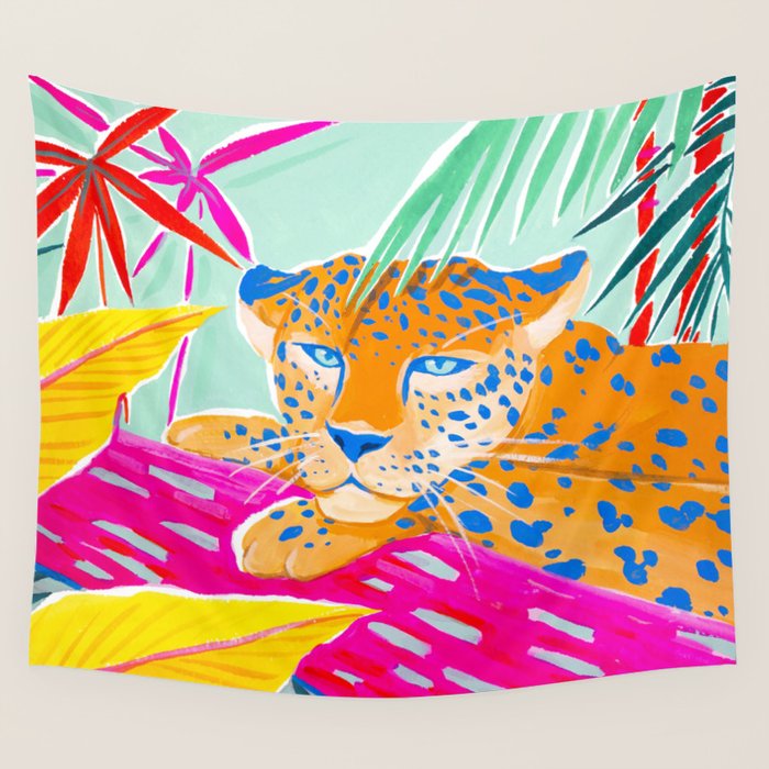 Vibrant Jungle Wall Tapestry Gallery Image 1
