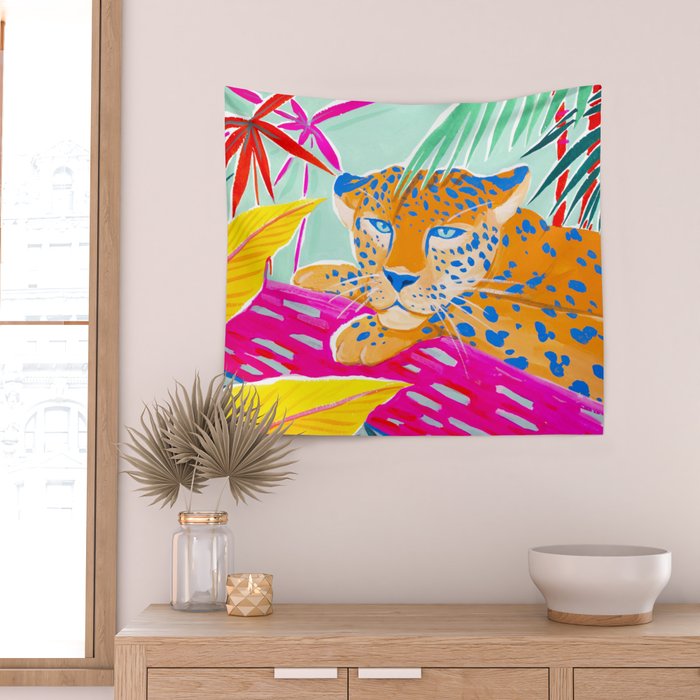 Vibrant Jungle Wall Tapestry Gallery Image 2