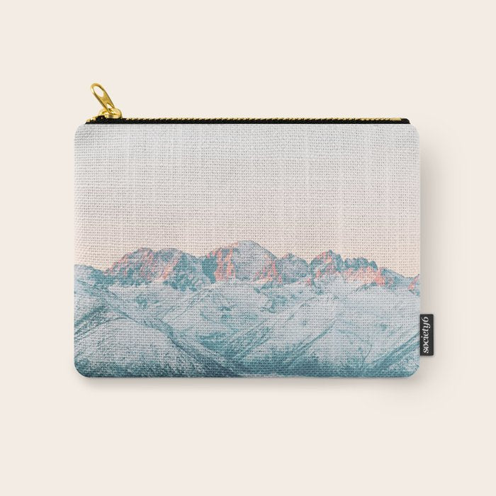 Pastel winter landscape | Arctic mountains in Lapland | Wanderlust travel photography Carry All Pouch Gallery Image 1