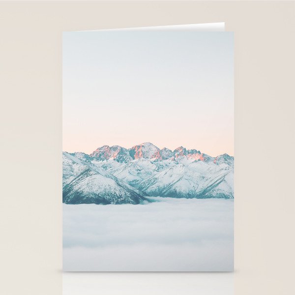 Pastel winter landscape | Arctic mountains in Lapland | Wanderlust travel photography Stationery Card Gallery Image 2