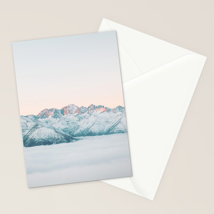 Pastel winter landscape | Arctic mountains in Lapland | Wanderlust travel photography Stationery Card Gallery Image 2