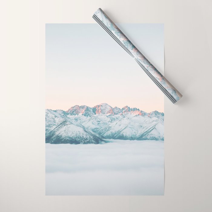 Pastel winter landscape | Arctic mountains in Lapland | Wanderlust travel photography Wrapping Paper Gallery Image 1