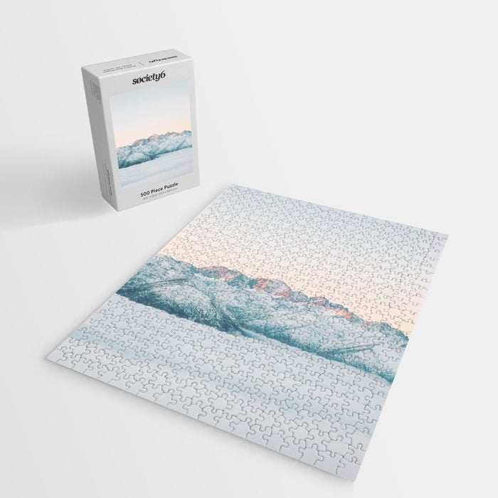 Pastel winter landscape | Arctic mountains in Lapland | Wanderlust travel photography Jigsaw Puzzle Gallery Image 2