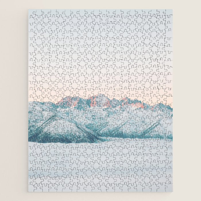 Pastel winter landscape | Arctic mountains in Lapland | Wanderlust travel photography Jigsaw Puzzle Gallery Image 1