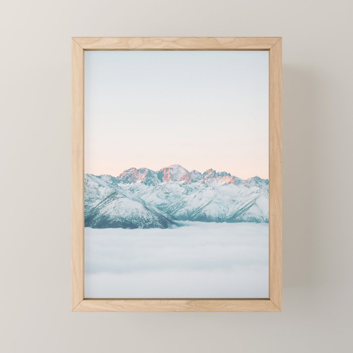 Pastel winter landscape | Arctic mountains in Lapland | Wanderlust travel photography Mini Art Print Gallery Image 1