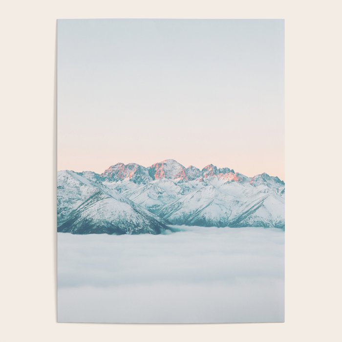 Pastel winter landscape | Arctic mountains in Lapland | Wanderlust travel photography Poster Gallery Image 1