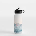 Pastel winter landscape | Arctic mountains in Lapland | Wanderlust travel photography Water Bottle Gallery Image 1