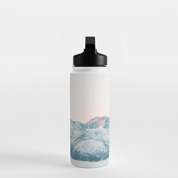 Pastel winter landscape | Arctic mountains in Lapland | Wanderlust travel photography Water Bottle Gallery Image 3