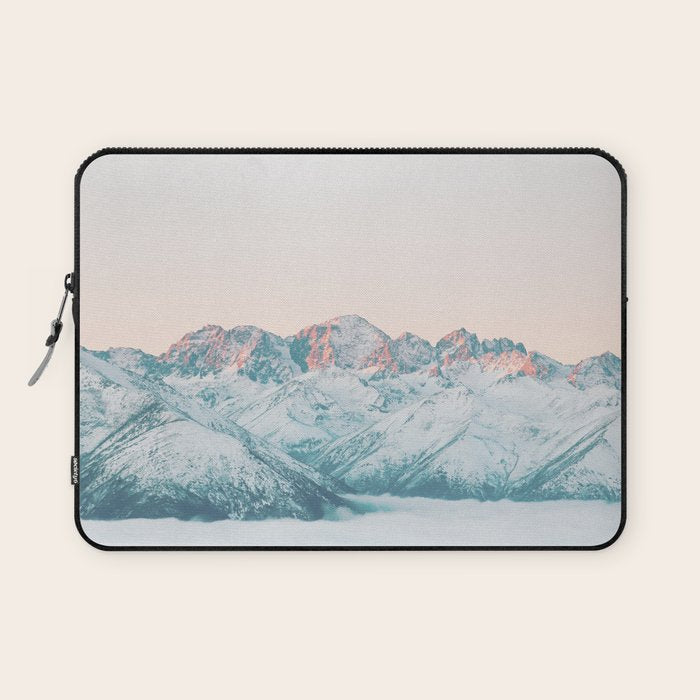 Pastel winter landscape | Arctic mountains in Lapland | Wanderlust travel photography Laptop Sleeve Gallery Image 1