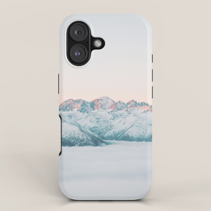 Pastel winter landscape | Arctic mountains in Lapland | Wanderlust travel photography iPhone Case Gallery Image 1