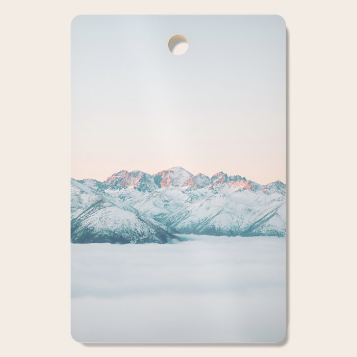 Pastel winter landscape | Arctic mountains in Lapland | Wanderlust travel photography Cutting Board Gallery Image 1
