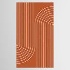Minimal Line Curvature IX Red Mid Century Modern Arch Abstract Tablecloth Gallery Image 2