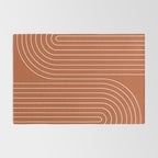 Minimal Line Curvature IX Red Mid Century Modern Arch Abstract Rug Gallery Image 2