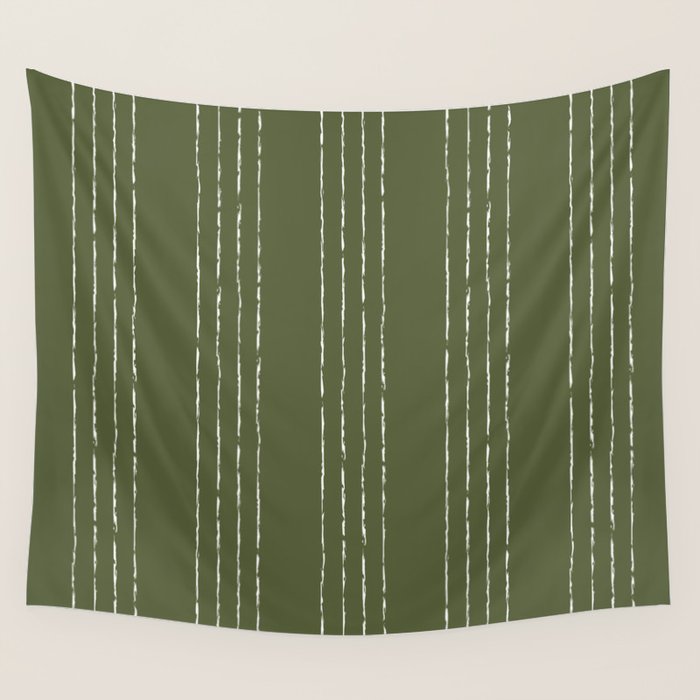 Lines #5 (Moss Green) Wall Tapestry Gallery Image 4