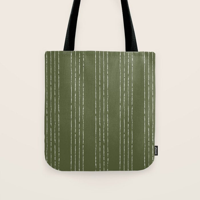 Lines #5 (Moss Green) Tote Bag Gallery Image 1