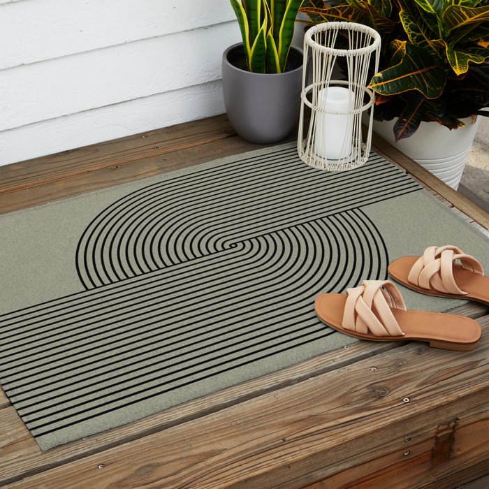 Retro Balance Green Concept Outdoor Rug Gallery Image 2