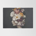 Graceful Blossom Serenity Female Portrait Rug Gallery Image 2