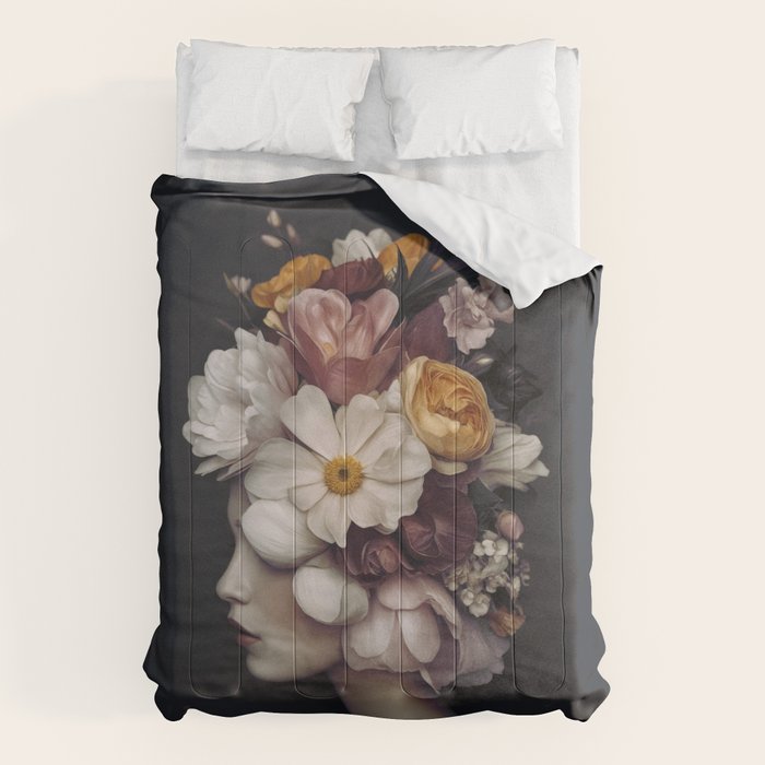 Graceful Blossom Serenity Female Portrait Comforter Gallery Image 6