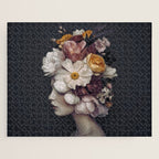 Graceful Blossom Serenity Female Portrait Jigsaw Puzzle Gallery Image 1