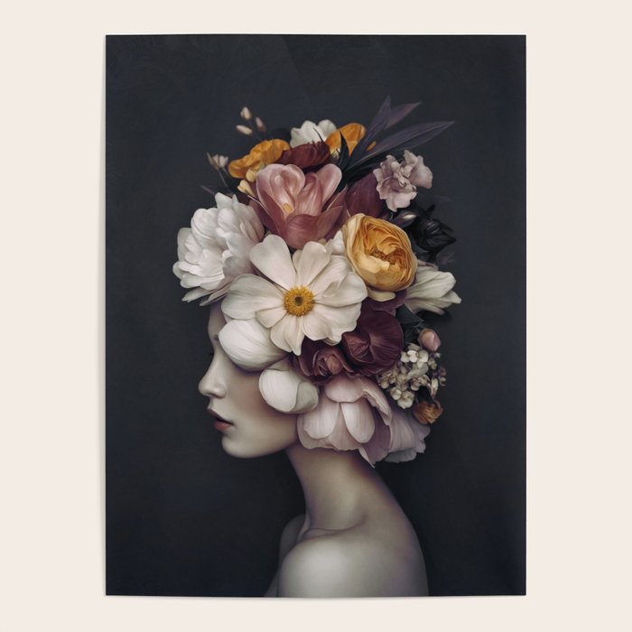 Graceful Blossom Serenity Female Portrait Poster Gallery Image 4