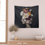 Graceful Blossom Serenity Female Portrait Wall Tapestry Gallery Image 2