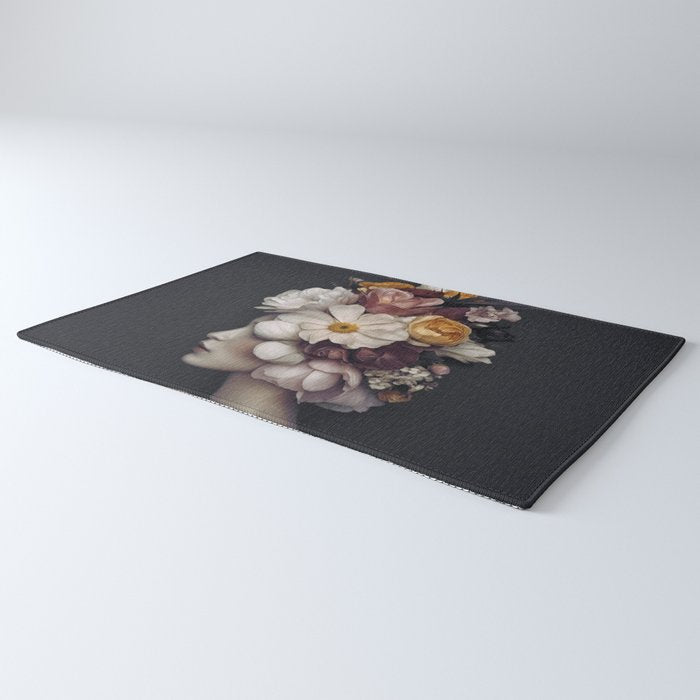 Graceful Blossom Serenity Female Portrait Rug Gallery Image 3